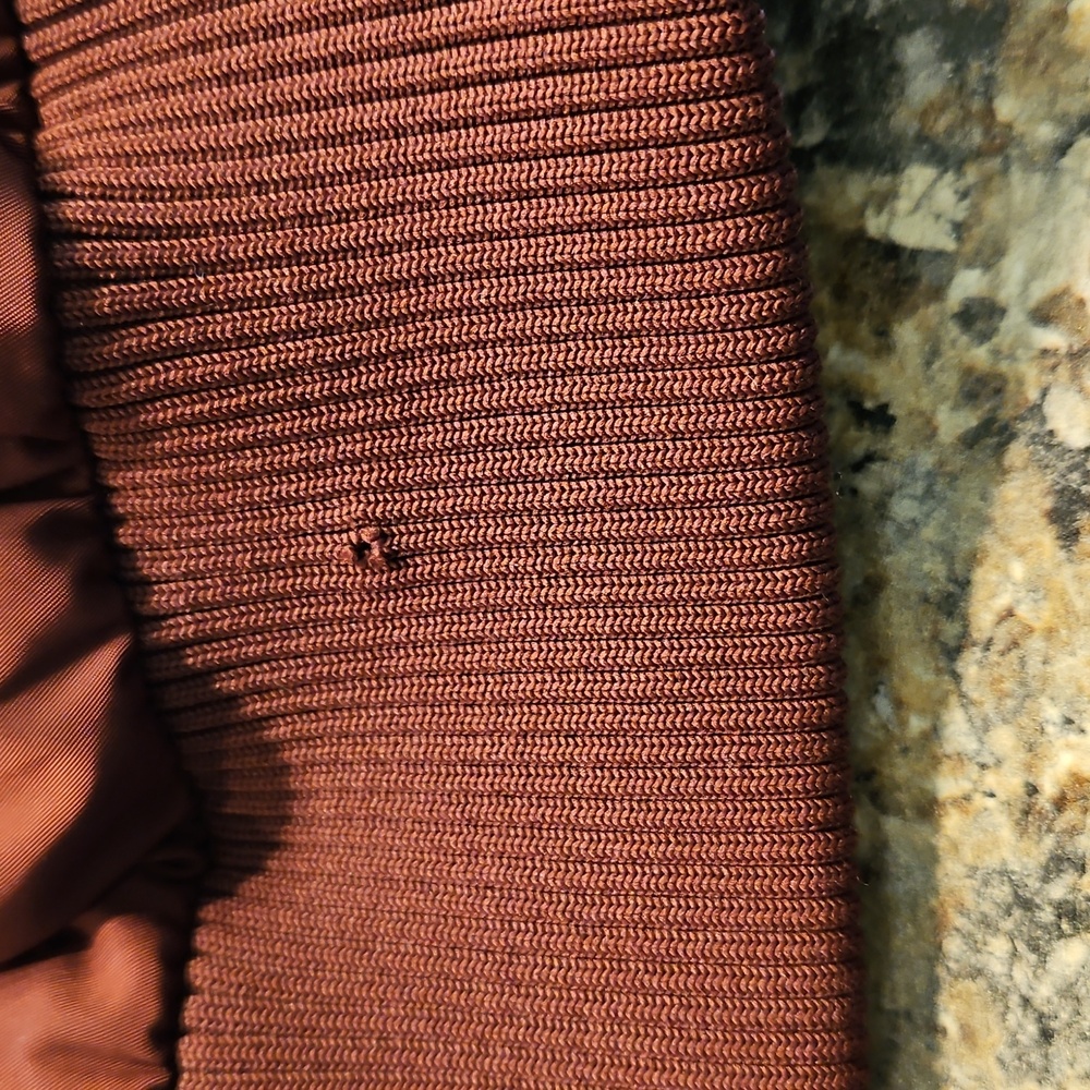 Old Navy Red Bomber Jacket with Ribbed Details - Picture 6 of 7